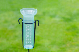 A rain gauge